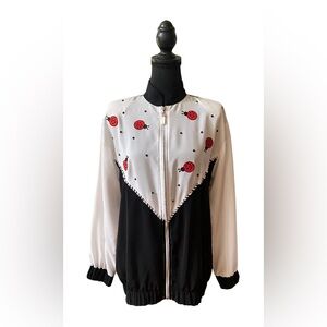 Silver Threads: Vintage Ladybug Zip Up Jacket